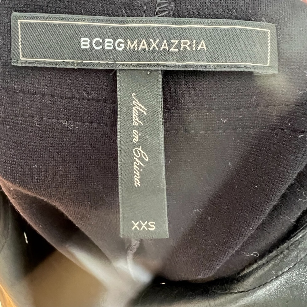 BCBGMAXAZRIA Black Aero Faux Leather Zipper Long Sleeve - Picture 6 of 7